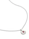 Monica Vinader July Ruby Pendant Necklace In 银色