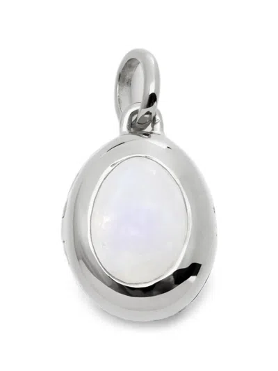 Monica Vinader Womens June Birthstone Sterling Silver And Moonstone Locket In Multi