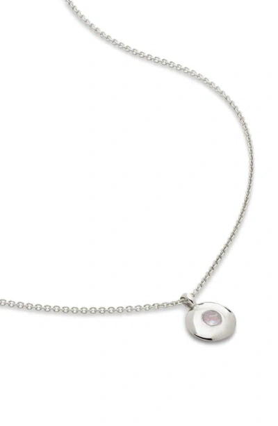 Monica Vinader Sterling Silver June Birthstone Necklace Adjustable 41-46cm/16-18' Moonstone