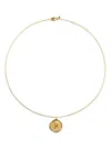 Monica Vinader Initial Stamp Pendant Necklace In Gold