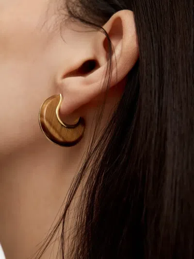 Monica Vinader Kate Young Tiger-eye Gold-vermeil Earrings