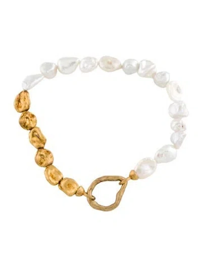Pre-owned Monica Vinader Keshi Pearl Bracelet, 6.75" In Multicolor