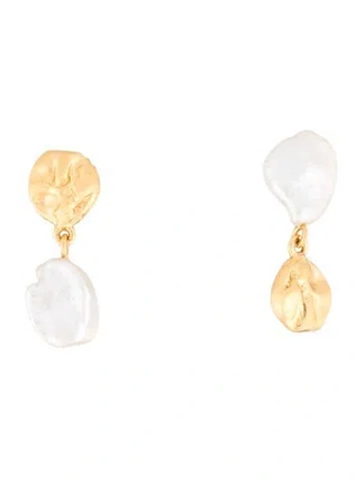 Pre-owned Monica Vinader Keshi Pearl Small Drop Earrings In Multi