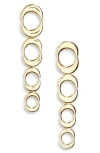 Monica Vinader Kissing Moon 2-tone Linear Drop Earrings In 18ct Gold Vermeil