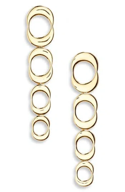 Monica Vinader Kissing Moon 2-tone Linear Drop Earrings In 18ct Gold Vermeil