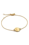 Monica Vinader Lab Created Diamond Engravable Disc Bracelet In 18ct Gold Vermeil / Diamond