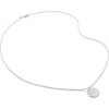 Monica Vinader Lab Created Diamond Engravable Pendant Necklace In Silver
