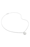 Monica Vinader Lab Created Diamond Engravable Pendant Necklace In Sterling Silver / Diamond