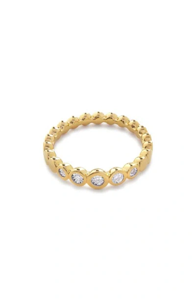 Monica Vinader Lab Created Diamond Half Eternity Ring In 18ct Gold Vermeil / Diamond