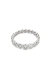 Monica Vinader Sterling Silver Graduated Diamond Half Eternity Ring Lab Grown Diamond In Metallic