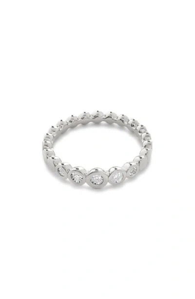Monica Vinader Lab Created Diamond Half Eternity Ring In Sterling Silver / Diamond