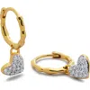 Monica Vinader Lab-created Diamond Heart Huggie Hoop Earrings