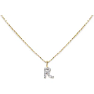Monica Vinader Lab Created Diamond Initial Pendant Necklace In Metallic