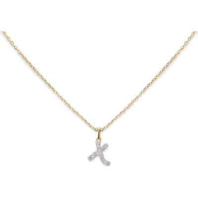 Monica Vinader Lab Created Diamond Initial Pendant Necklace In Gold