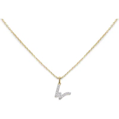 Monica Vinader Lab Created Diamond Initial Pendant Necklace In Gold