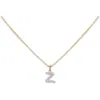 Monica Vinader Lab Created Diamond Initial Pendant Necklace In Gold