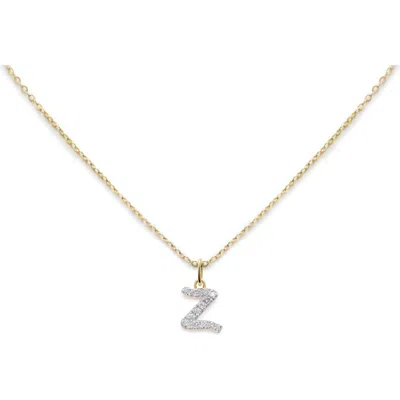 Monica Vinader Lab Created Diamond Initial Pendant Necklace In Gold
