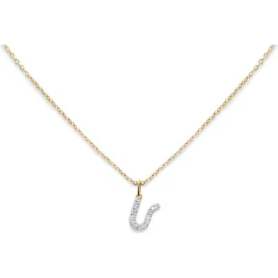 Monica Vinader Lab Created Diamond Initial Pendant Necklace In Gold