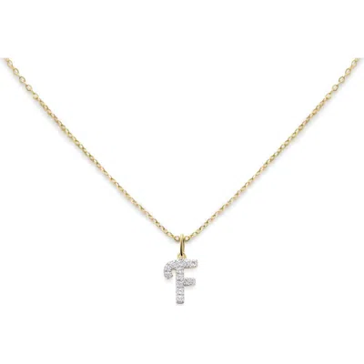 Monica Vinader Lab Created Diamond Initial Pendant Necklace In Gold