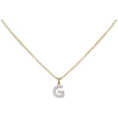Monica Vinader Lab Created Diamond Initial Pendant Necklace In Gold