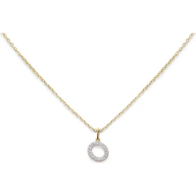 Monica Vinader Lab Created Diamond Initial Pendant Necklace In Gold