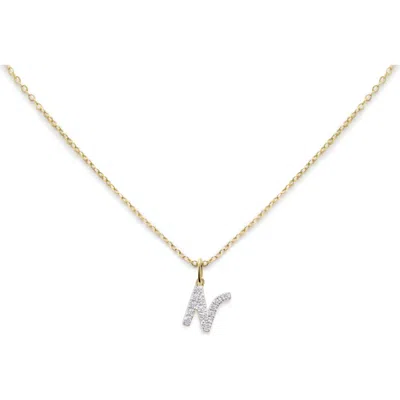 Monica Vinader Lab Created Diamond Initial Pendant Necklace In Gold
