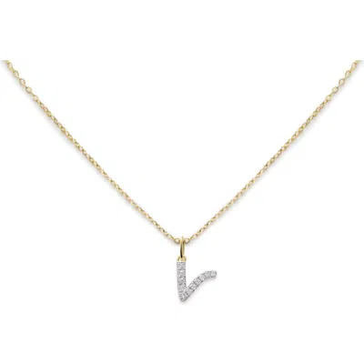 Monica Vinader Lab Created Diamond Initial Pendant Necklace