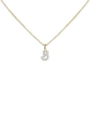 Monica Vinader Lab Created Diamond Initial Pendant Necklace In 14k Solid Gold - B