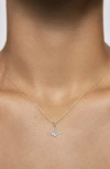 Monica Vinader Lab Created Diamond Initial Pendant Necklace In 14k Solid Gold - W