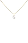 Monica Vinader Lab Created Diamond Initial Pendant Necklace In 14kt Solid Gold - G