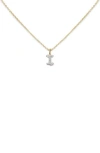 Monica Vinader Lab Created Diamond Initial Pendant Necklace In 14kt Solid Gold - I
