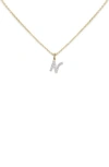 Monica Vinader Lab Created Diamond Initial Pendant Necklace In 14kt Solid Gold - N