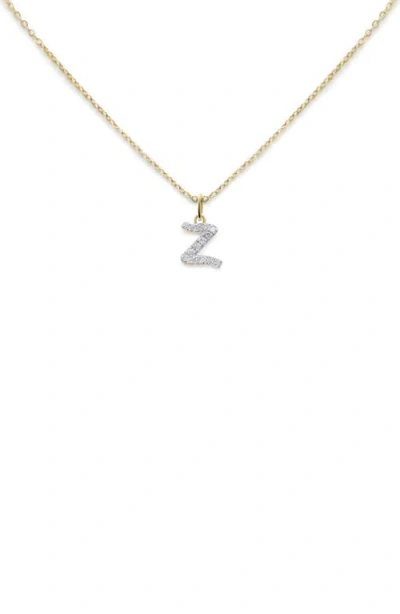Monica Vinader Lab Created Diamond Initial Pendant Necklace In 14kt Solid Gold - Z