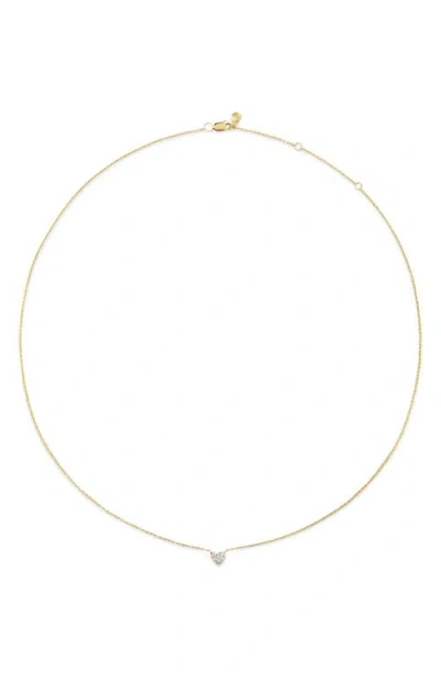 Monica Vinader Lab-created Diamond Mini Heart Charm Necklace In 14kt Solid Gold/lab Diamond