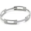 Monica Vinader Sterling Silver Lab Grown Diamond Full Pave Signature Link Bangle Lab Grown Diamond