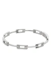 Monica Vinader Womens Signature Link Sterling-silver Bangle Sterling Silver In Sterling Silver/lab Dia