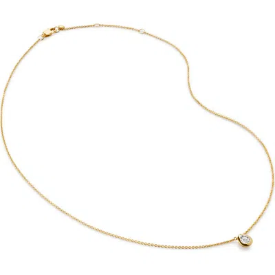 Monica Vinader Lab Created Solitaire Diamond Pendant Necklace In Gold