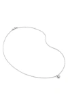 Monica Vinader Lab Created Solitaire Diamond Pendant Necklace In Sterling Silver / Lab Dia