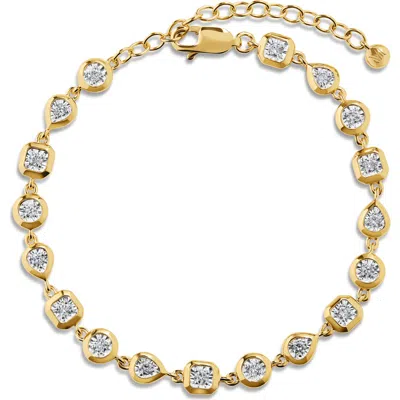 Monica Vinader Lab Grown Diamond Bezel Bracelet In 18ct Gold Vermeil/lab Diamond