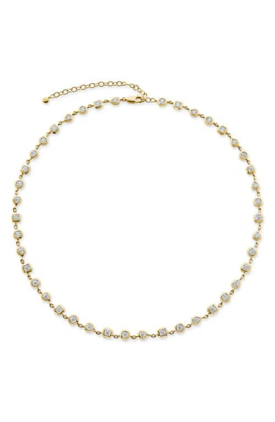 Monica Vinader Lab Grown Diamond Bezel Necklace In Gold