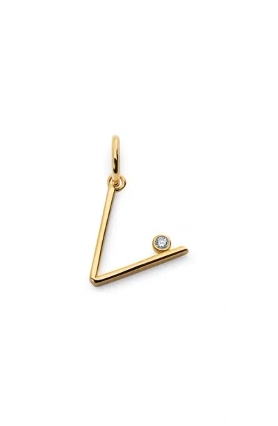 Monica Vinader Lab Grown Diamond Initial Pendant In Brown