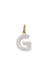 Monica Vinader Lab Grown Diamond Initial Pendant Charm In Gold