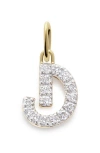 Monica Vinader Lab Grown Diamond Initial Pendant Charm In Gray