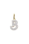 Monica Vinader Lab Grown Diamond Initial Pendant Charm In Gold