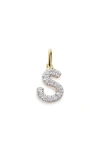 Monica Vinader Lab Grown Diamond Initial Pendant In Metallic