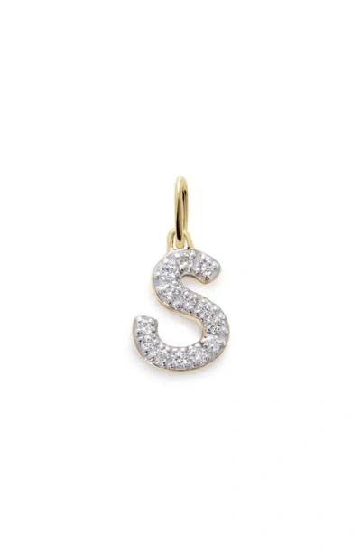 Monica Vinader Lab Grown Diamond Initial Pendant In Metallic