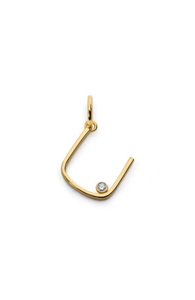 Monica Vinader Lab Grown Diamond Initial Pendant In Gold
