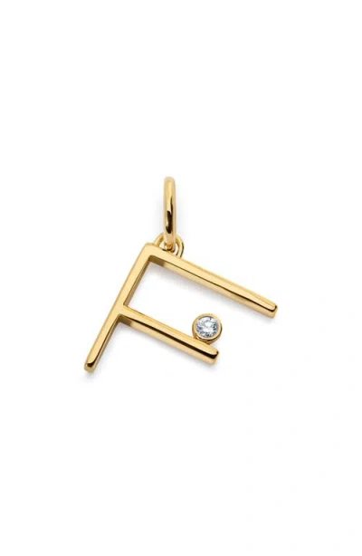 Monica Vinader Lab Grown Diamond Initial Pendant In Gold