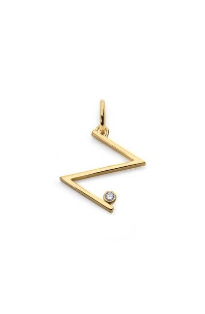 Monica Vinader Lab Grown Diamond Initial Pendant In Gold