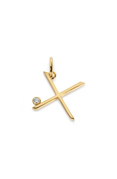 Monica Vinader Lab Grown Diamond Initial Pendant In Gold